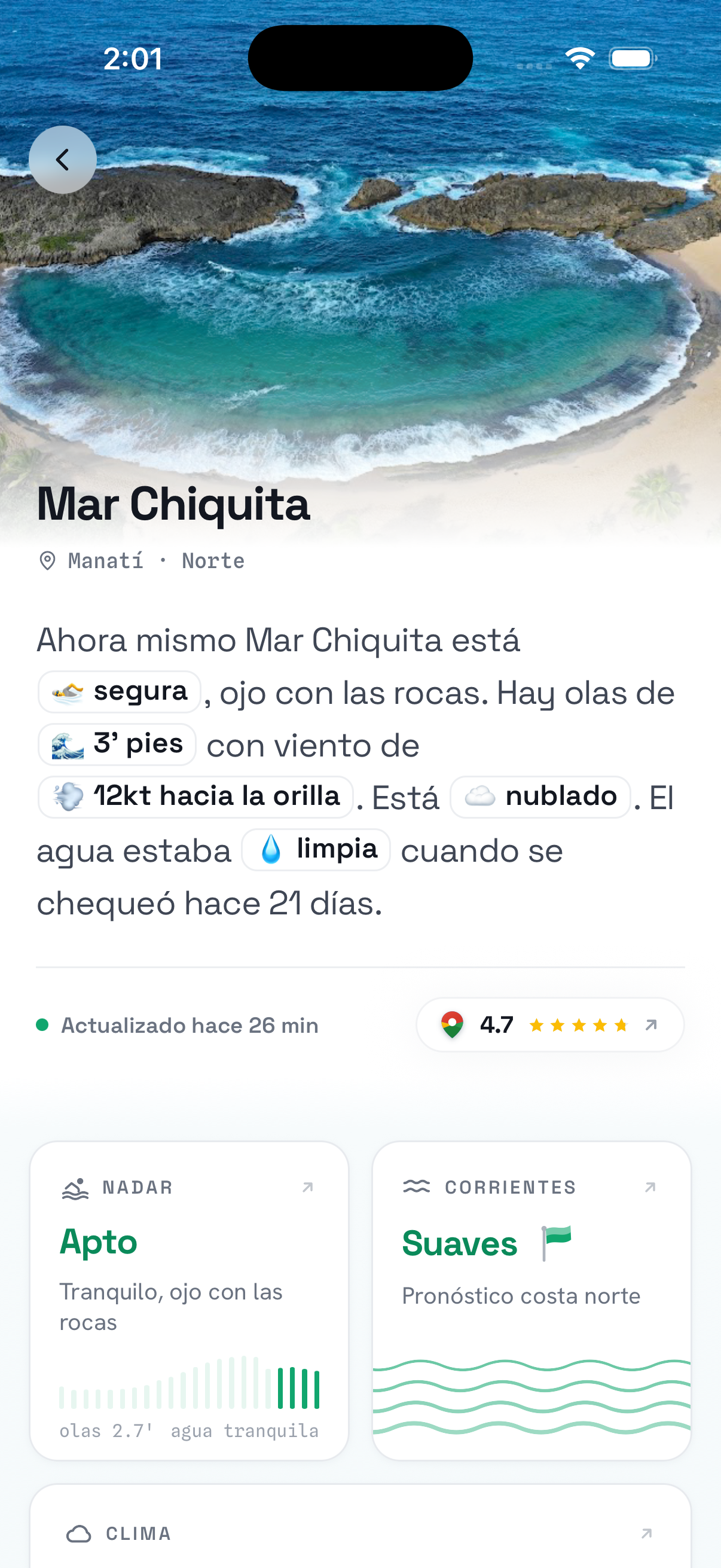 Costa — Domes, Rincón: condiciones de hoy