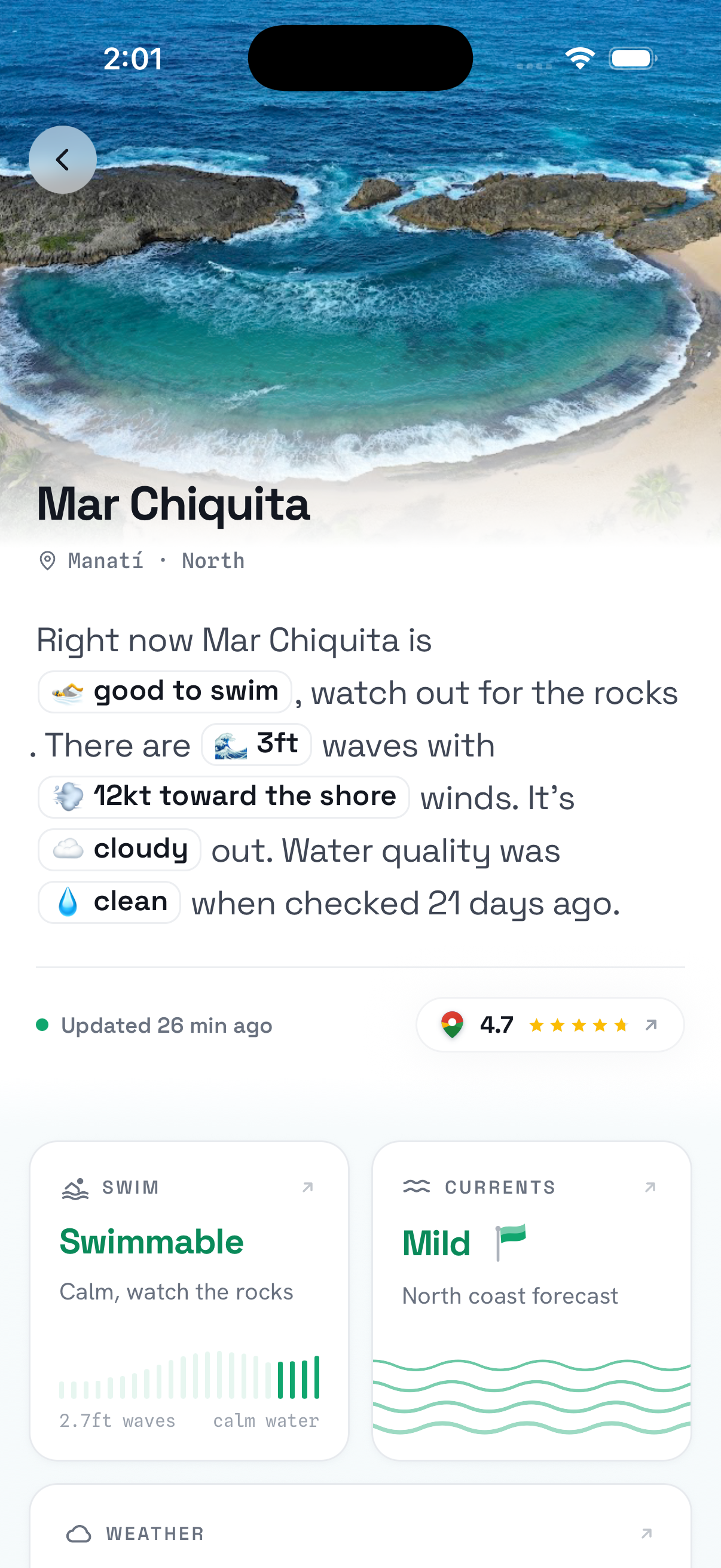 Costa — Domes, Rincón: today's conditions