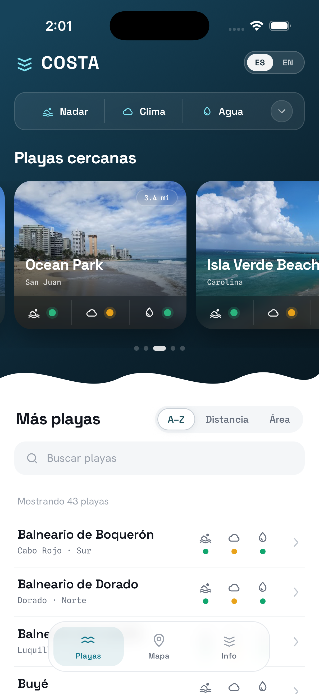 Costa — detalle de condiciones